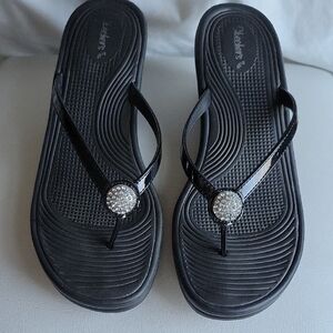 Skechers Black Rhinestone Sandals